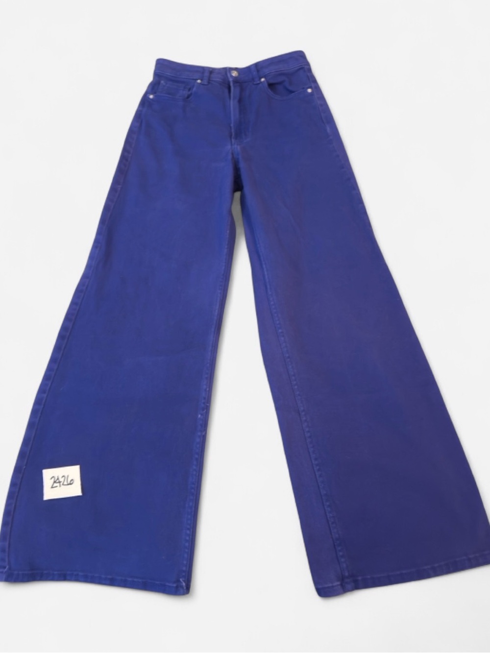 H&M Wide-Leg Flared Jeans in Deep Blue